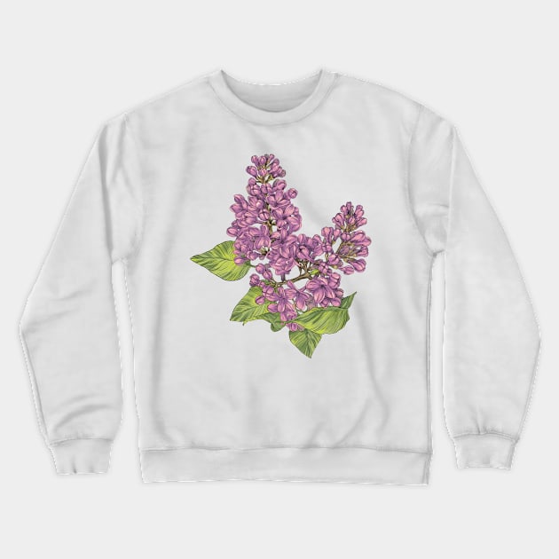 Hand-drawn lilac flower Crewneck Sweatshirt by orsinha